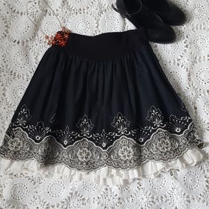 Black embroidered skirt
